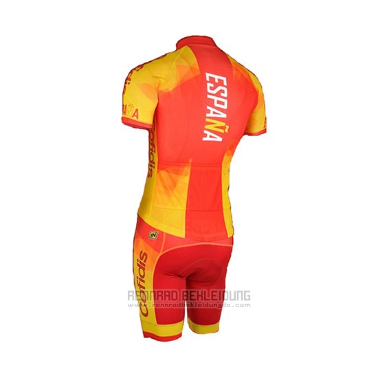 2018 Fahrradbekleidung Spanien Confidis Orange Trikot Kurzarm und Tragerhose